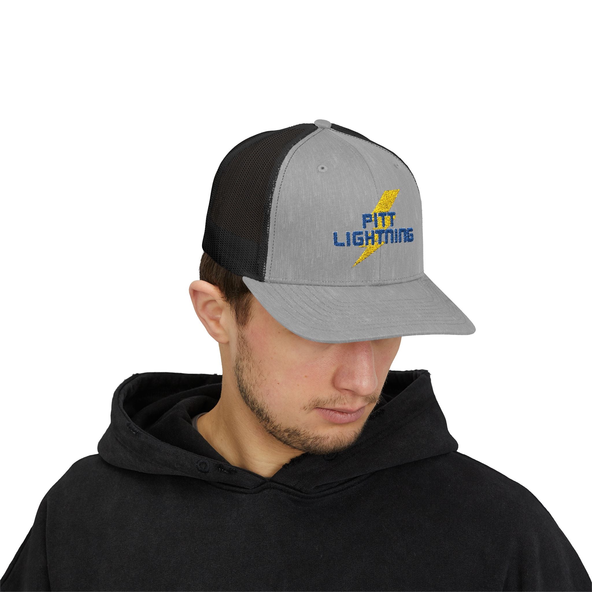 Pitt Lightning Snapback Trucker Cap, Vintage Sports Hat, Great for Game Day, Perfect for Fashion & Teams, Summer Accessory