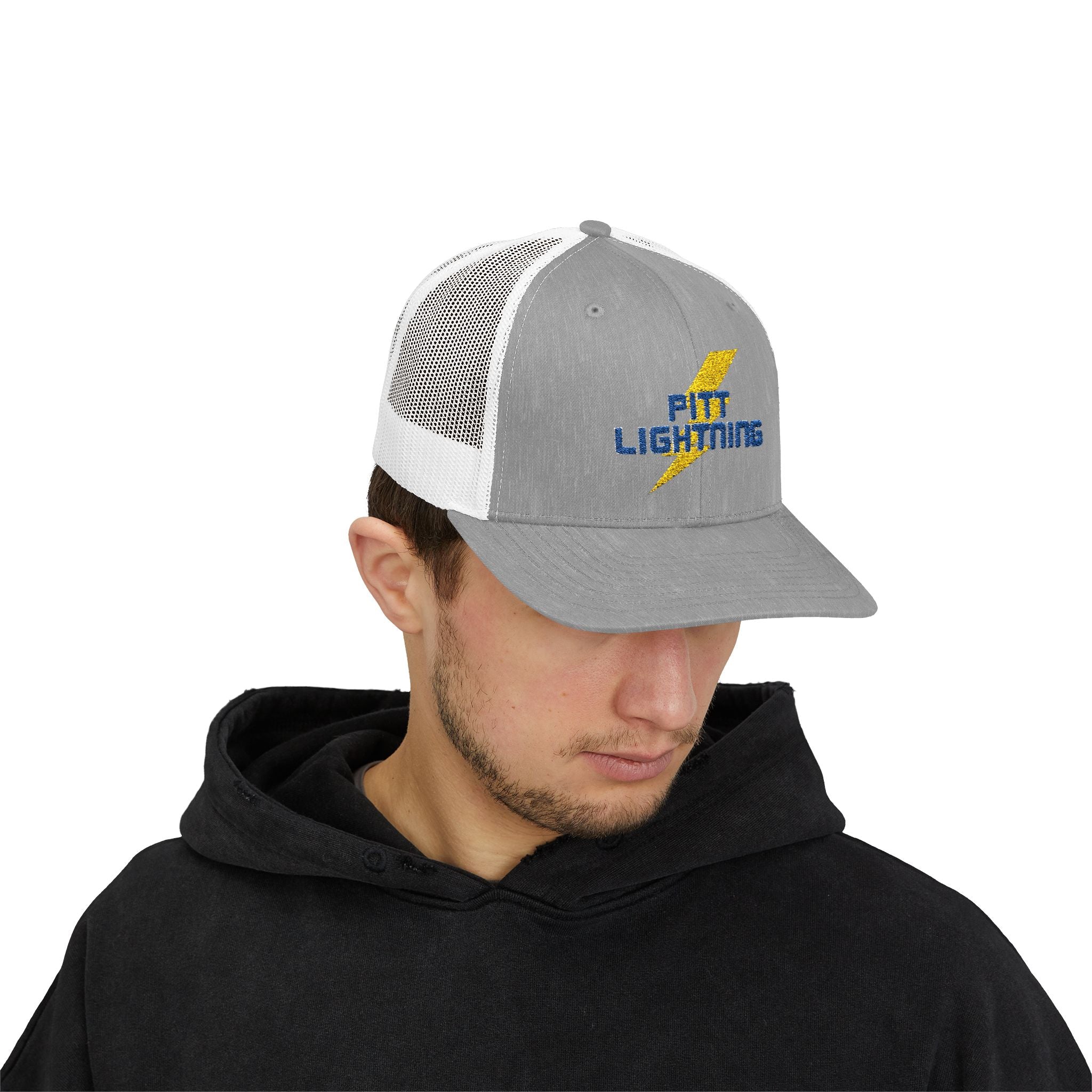 Pitt Lightning Snapback Trucker Cap, Vintage Sports Hat, Great for Game Day, Perfect for Fashion & Teams, Summer Accessory